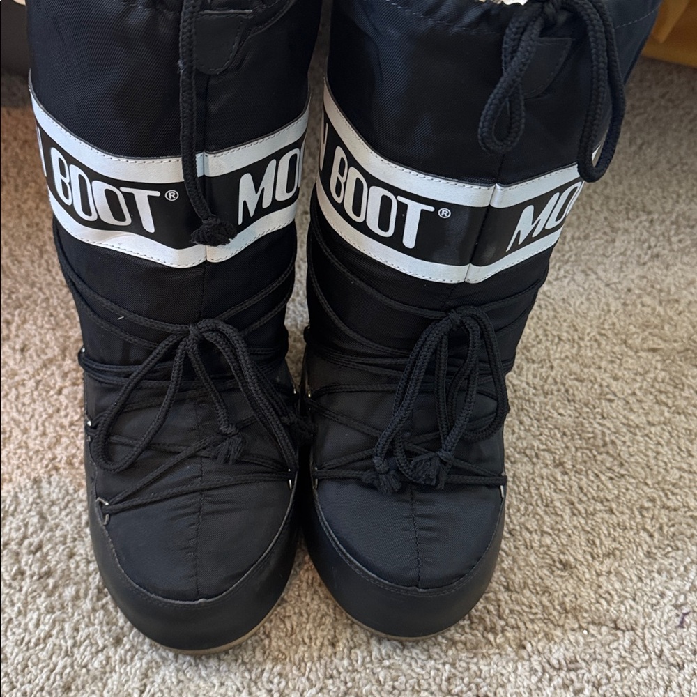 Moon Boot Black and White Snow Boots
